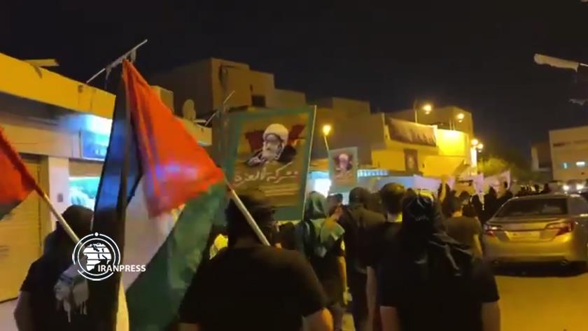 Iranpress: مظاهرة ليلية في المنامة دعمًا للشعب الفلسطيني 